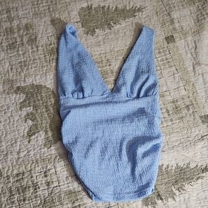 SHEIN Light Blue Textured Tank Top